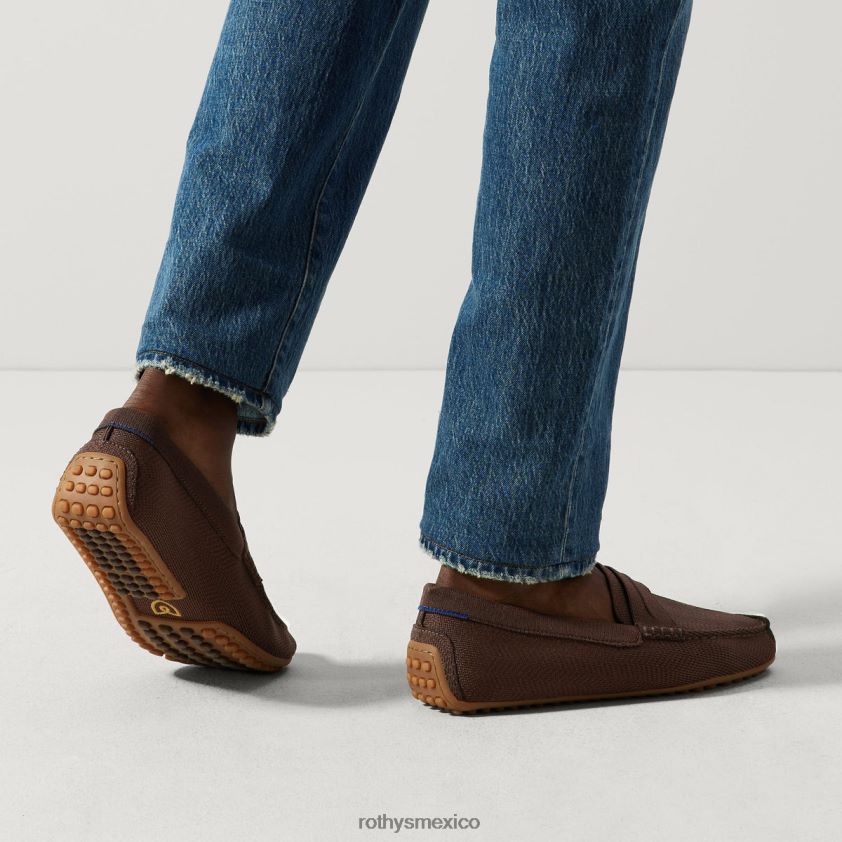 hombres Rothy's espina de pescado marrón el holgazán conductor zapato PVF0L0272