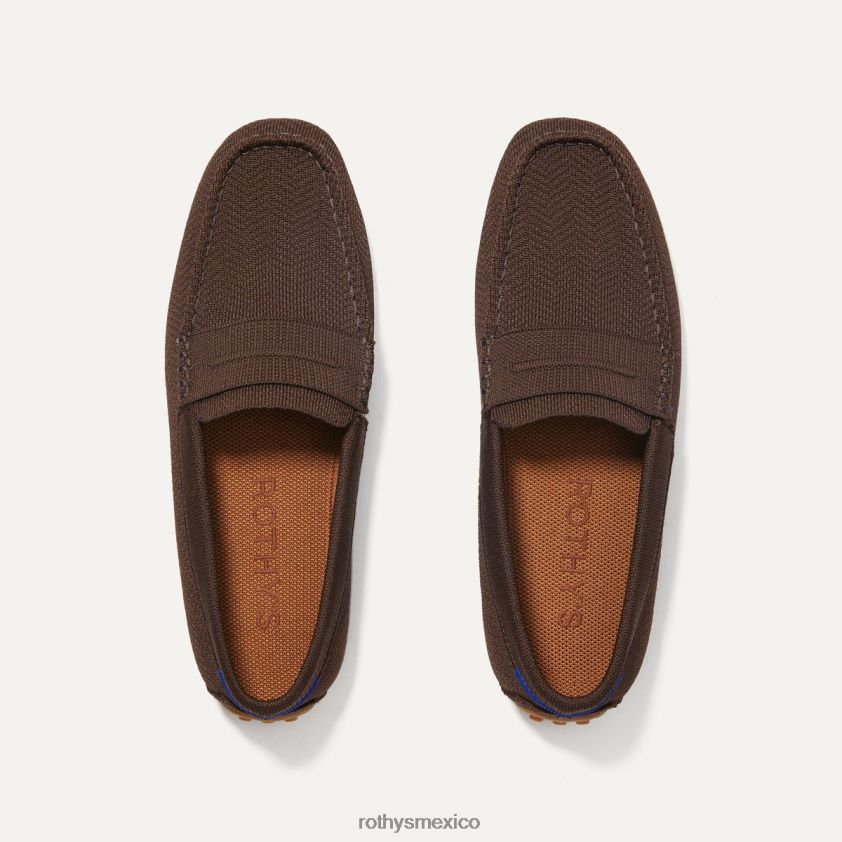 hombres Rothy's espina de pescado marrón el holgazán conductor zapato PVF0L0272