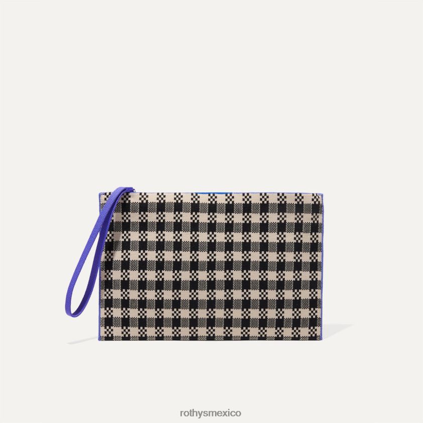 mujer Rothy's cuadros vichy negros y lona la pulsera bolsa PVF0L0246