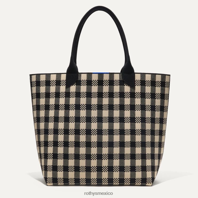 mujer Rothy's cuadros vichy negros y lona el bolso ligero bolsa PVF0L0180