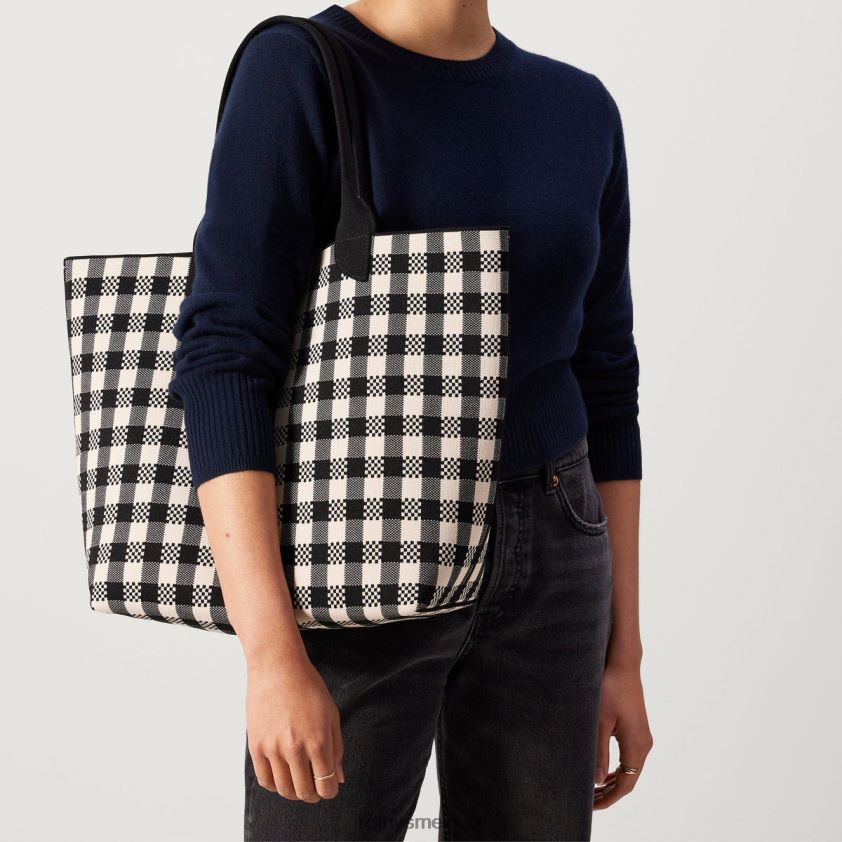 mujer Rothy's cuadros vichy negros y lona el bolso ligero bolsa PVF0L0180