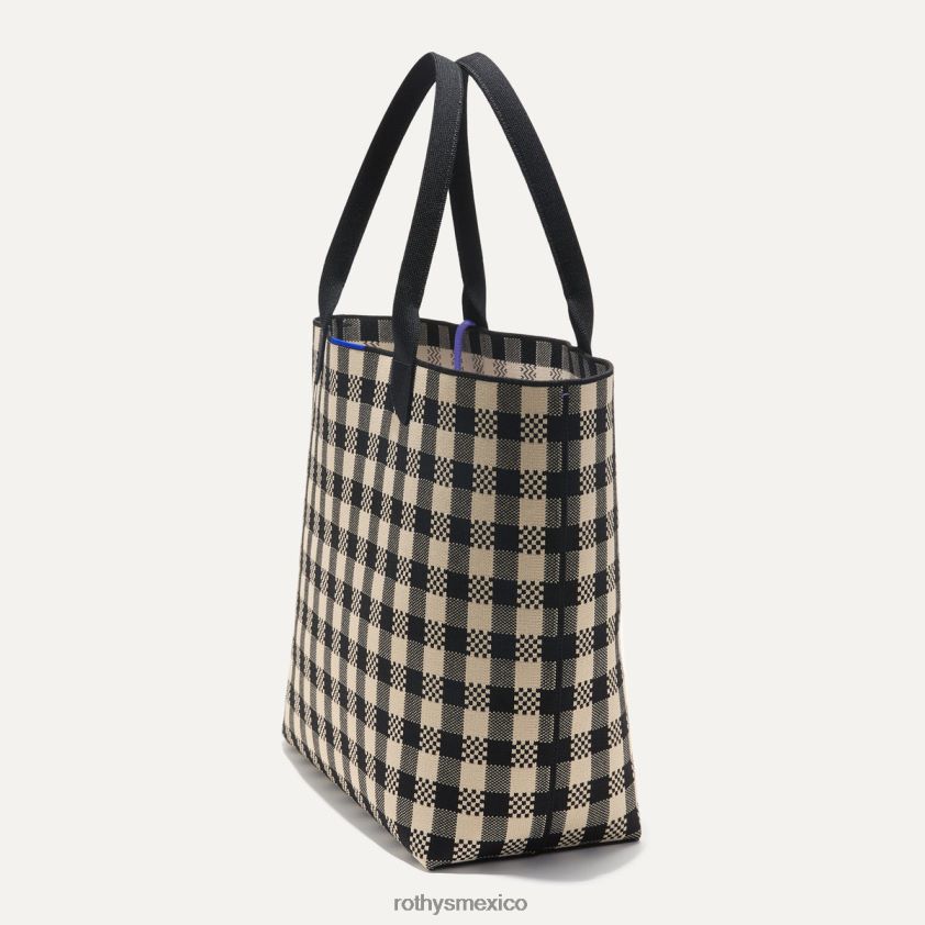mujer Rothy's cuadros vichy negros y lona el bolso ligero bolsa PVF0L0180