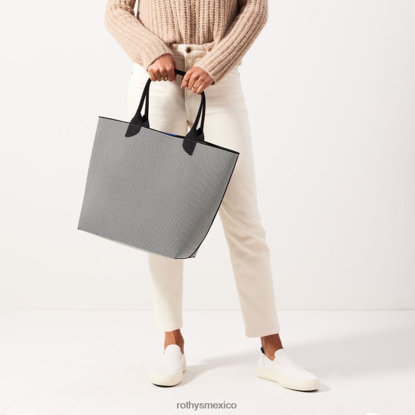 mujer Rothy's raya blanca y negra el bolso ligero bolsa PVF0L0168