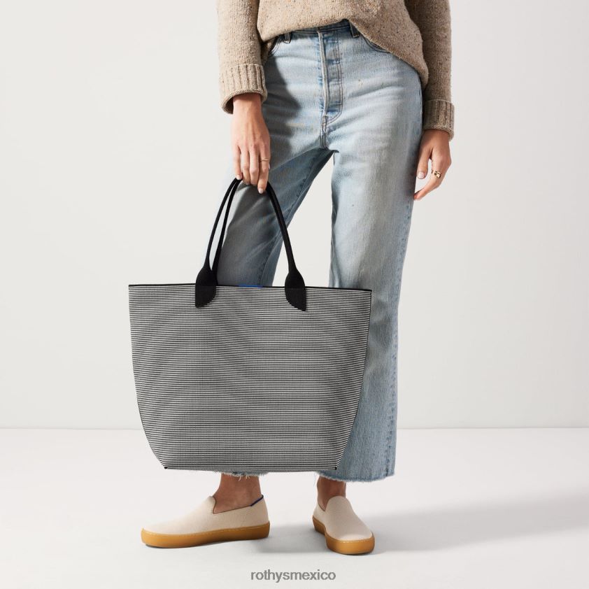 mujer Rothy's raya blanca y negra el bolso ligero bolsa PVF0L0168