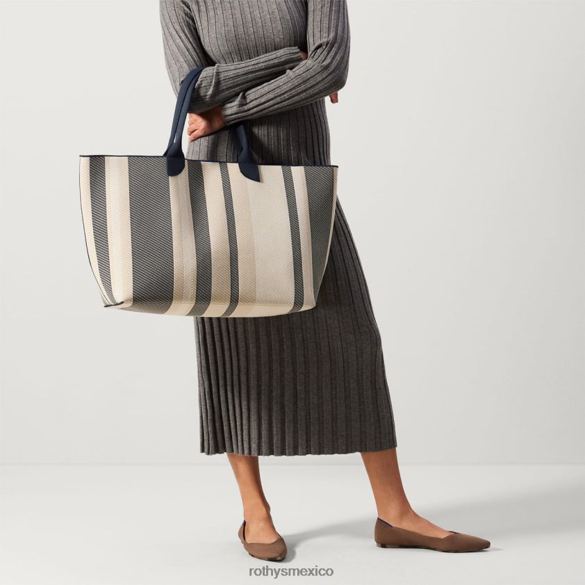 mujer Rothy's sarga de rayas azul marino el mega bolso ligero bolsa PVF0L0190