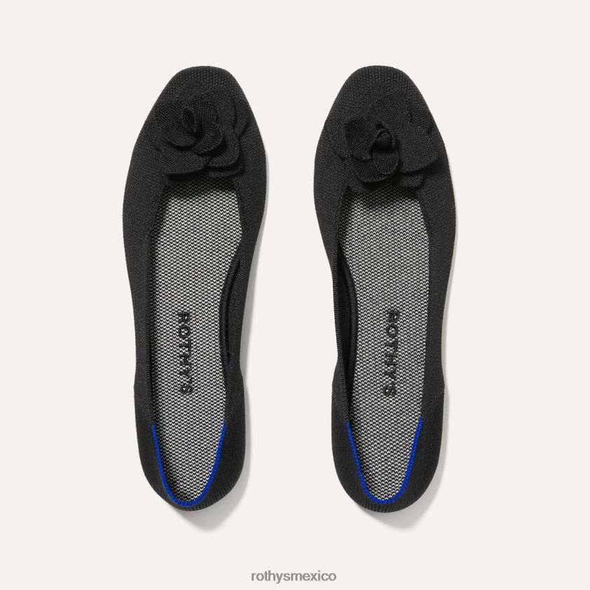 mujer Rothy's negro el cuadrado de pétalos zapato PVF0L074