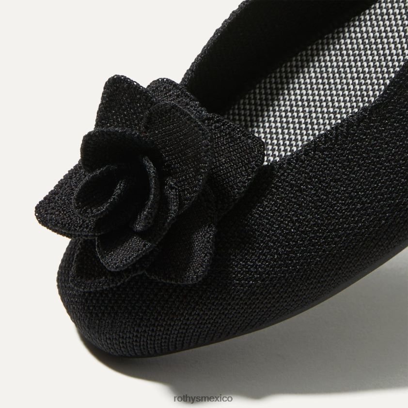 mujer Rothy's negro el cuadrado de pétalos zapato PVF0L074