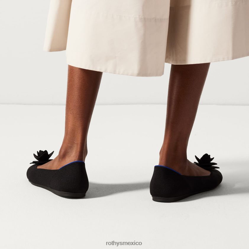 mujer Rothy's negro el cuadrado de pétalos zapato PVF0L074