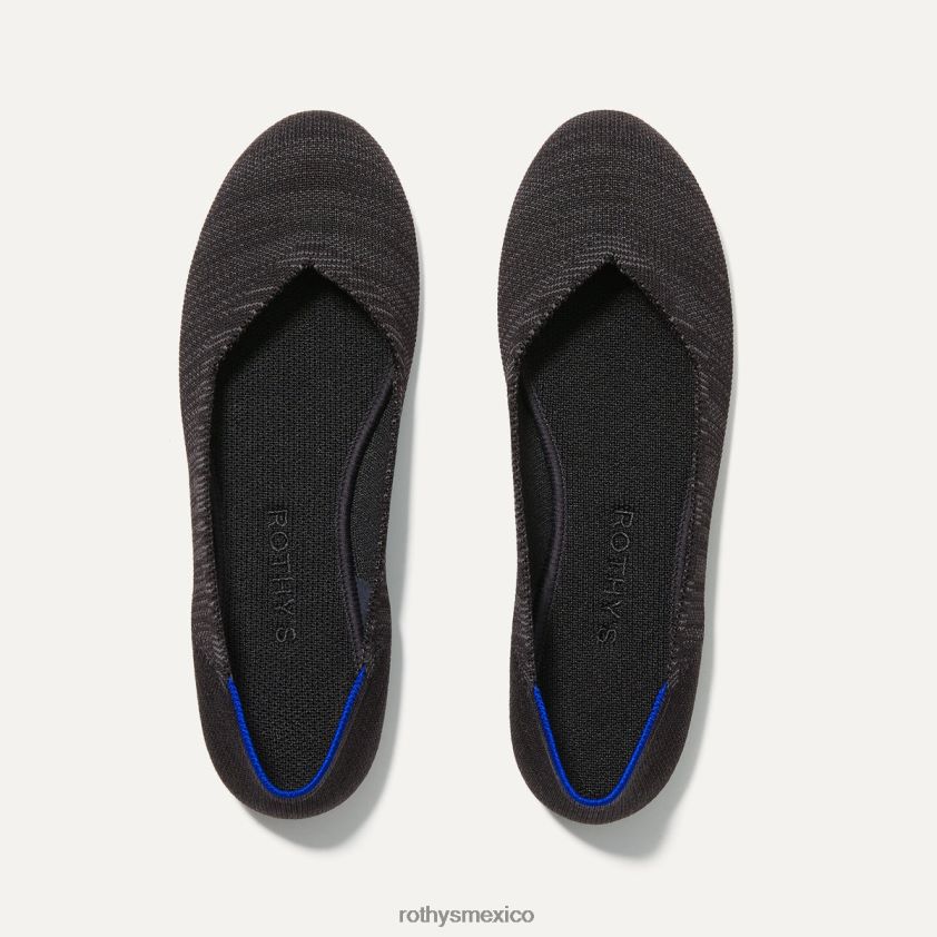 mujer Rothy's negro jaspeado el apartamento zapato PVF0L046