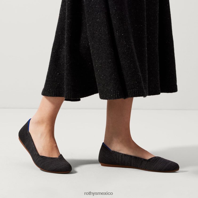mujer Rothy's negro jaspeado el apartamento zapato PVF0L046
