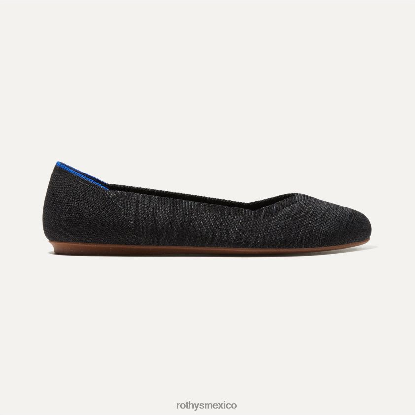 mujer Rothy's negro jaspeado el apartamento zapato PVF0L046