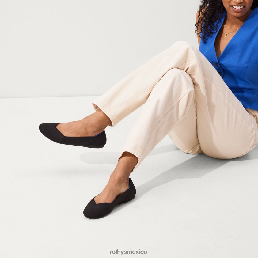 mujer Rothy's negro sólido el apartamento zapato PVF0L037