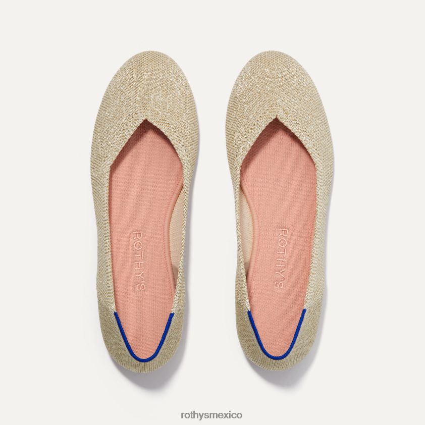 mujer Rothy's oro claro metalizado el apartamento zapato PVF0L053