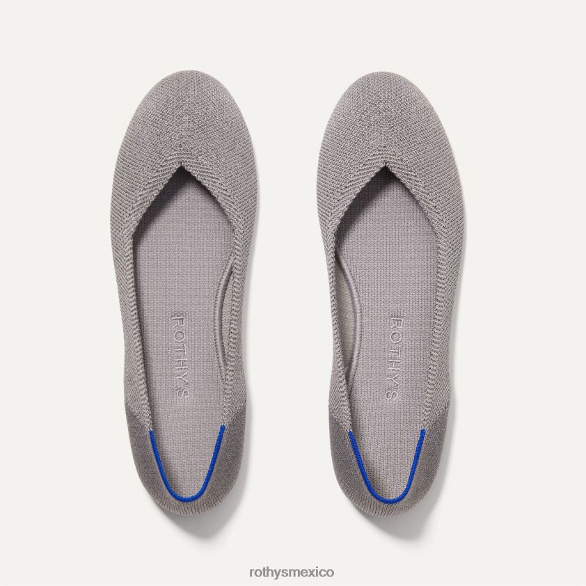 mujer Rothy's plata metalizada el apartamento zapato PVF0L050