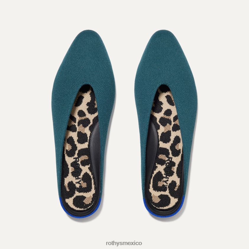 mujer Rothy's esmeralda profunda la media almendra zapato PVF0L091