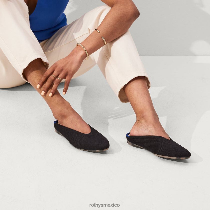 mujer Rothy's negro la media almendra zapato PVF0L086