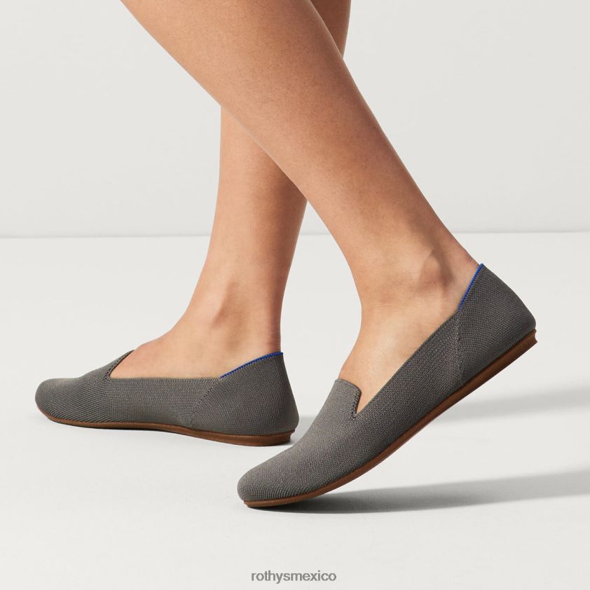 mujer Rothy's gris guijarro el holgazán zapato PVF0L0106
