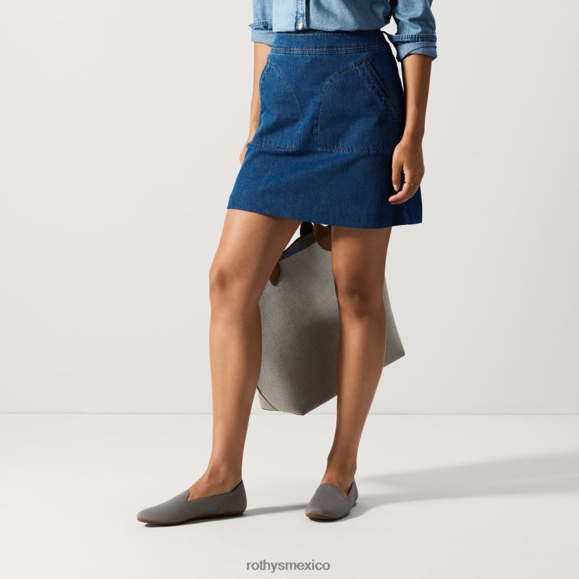 mujer Rothy's gris guijarro el holgazán zapato PVF0L0106