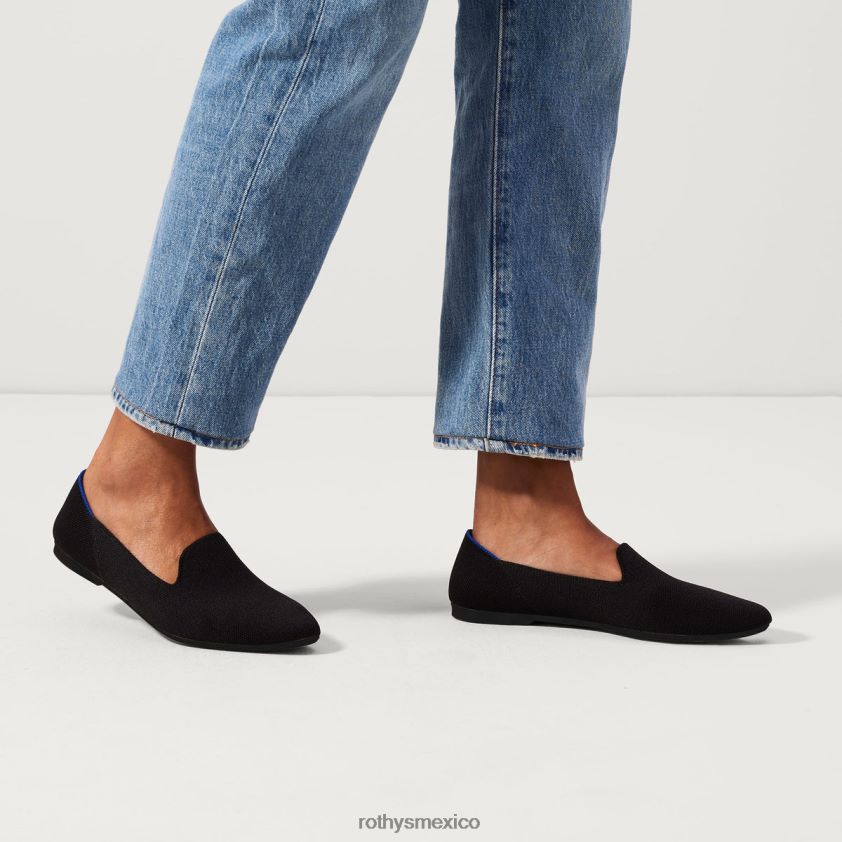mujer Rothy's negro el mocasín almendrado zapato PVF0L094