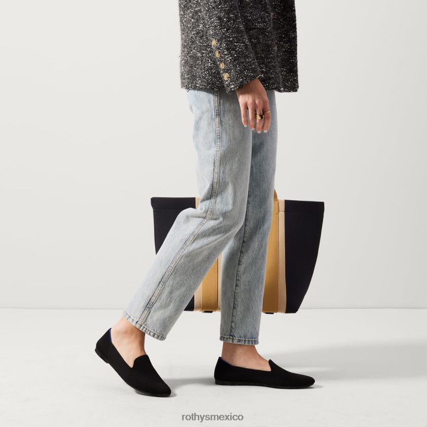mujer Rothy's negro el mocasín almendrado zapato PVF0L094