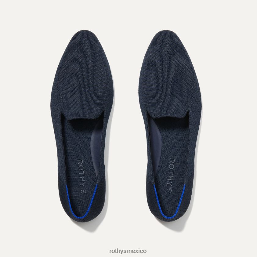 mujer Rothy's sarga azul marino el mocasín almendrado zapato PVF0L099