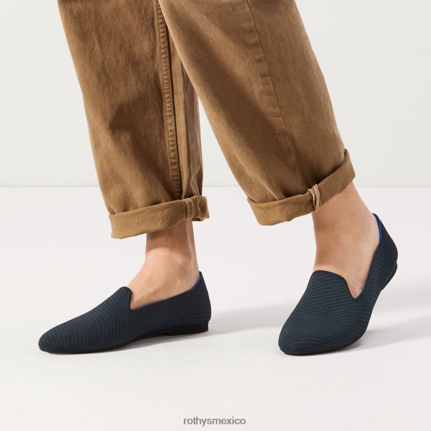 mujer Rothy's sarga azul marino el mocasín almendrado zapato PVF0L099
