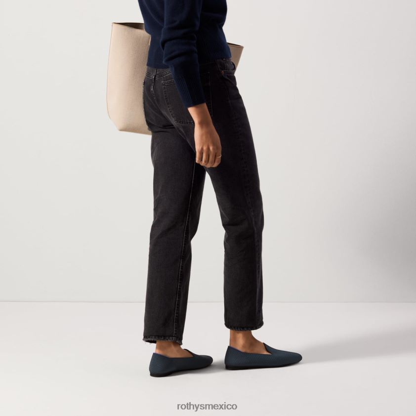 mujer Rothy's sarga azul marino el mocasín almendrado zapato PVF0L099