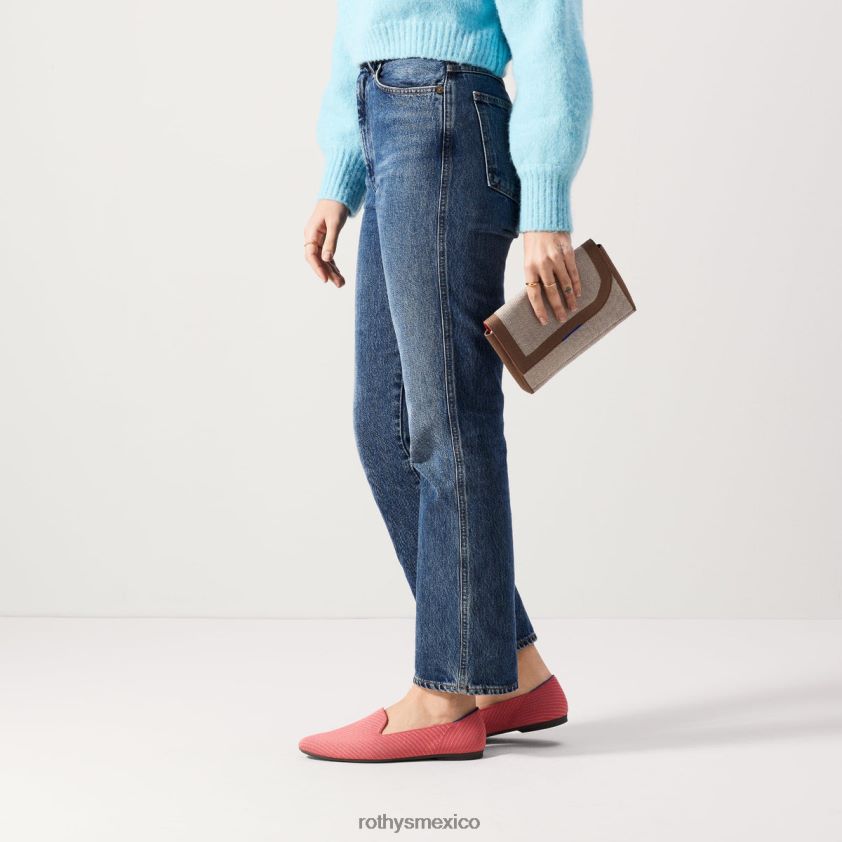 mujer Rothy's sarga de pomelo rubí el mocasín almendrado zapato PVF0L0102