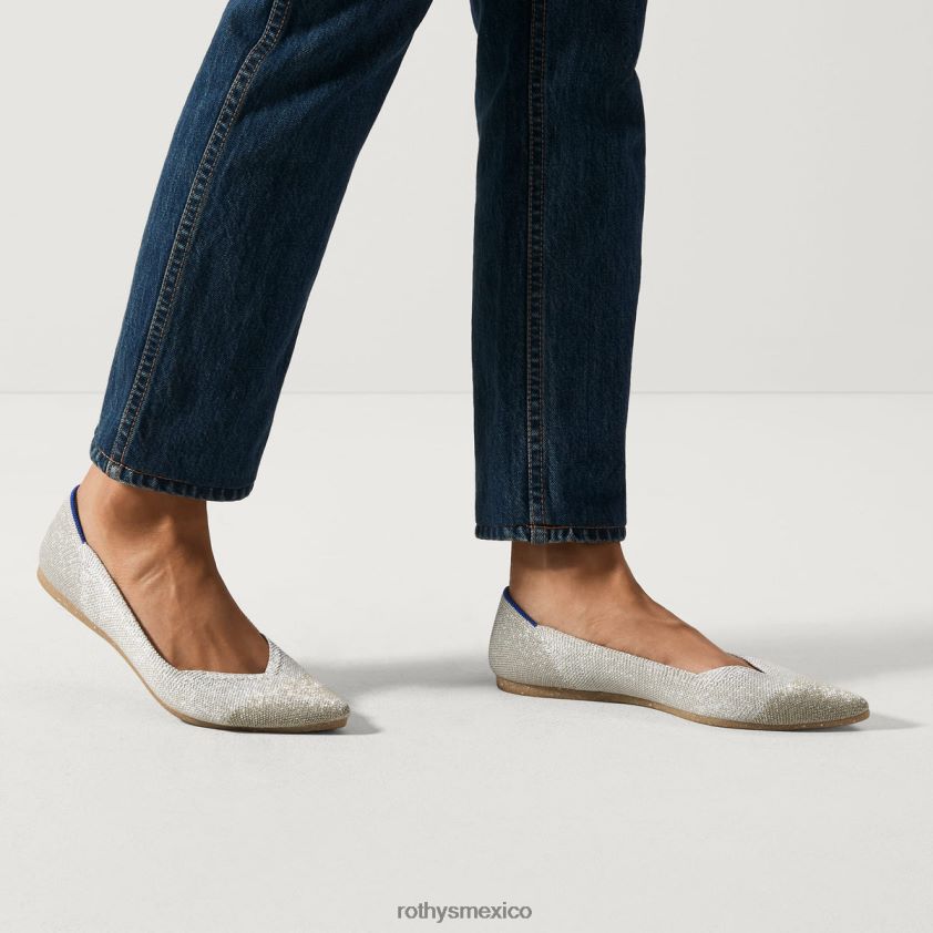 mujer Rothy's diamante metalico el punto zapato PVF0L017