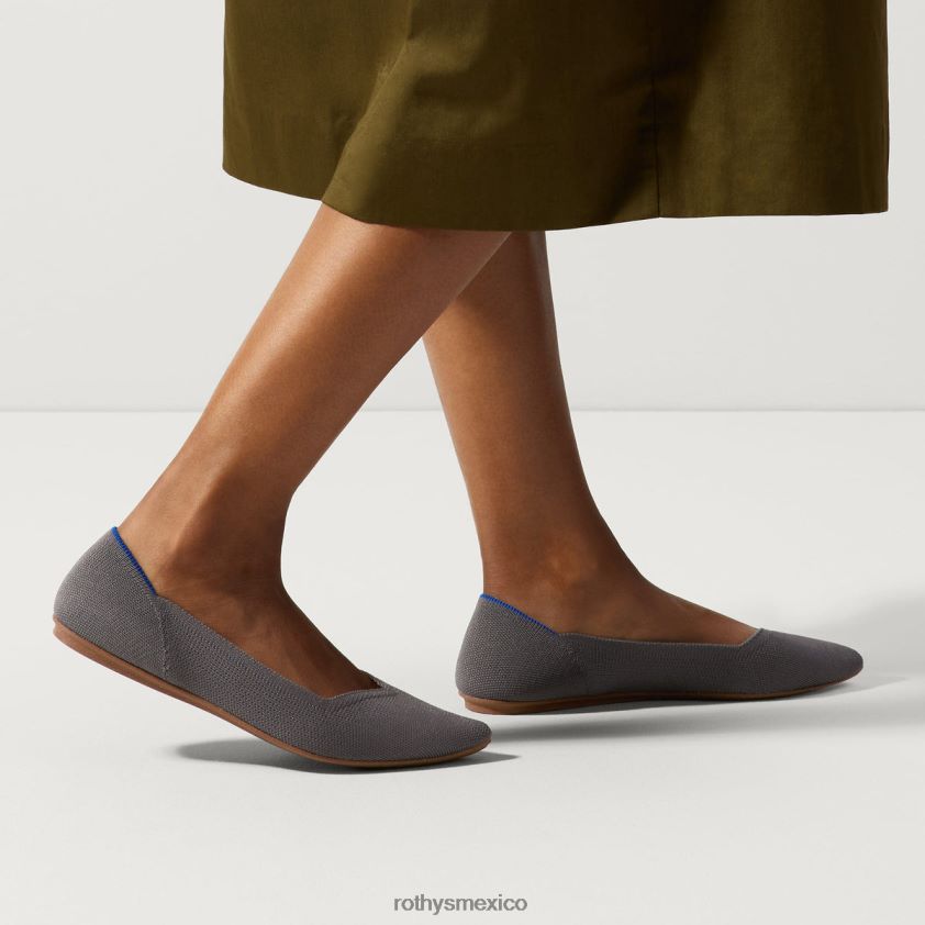 mujer Rothy's gris guijarro el punto zapato PVF0L012