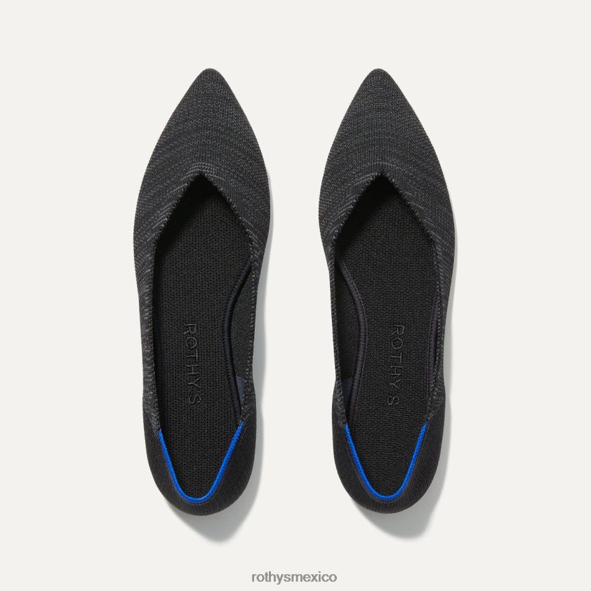 mujer Rothy's negro jaspeado el punto zapato PVF0L013