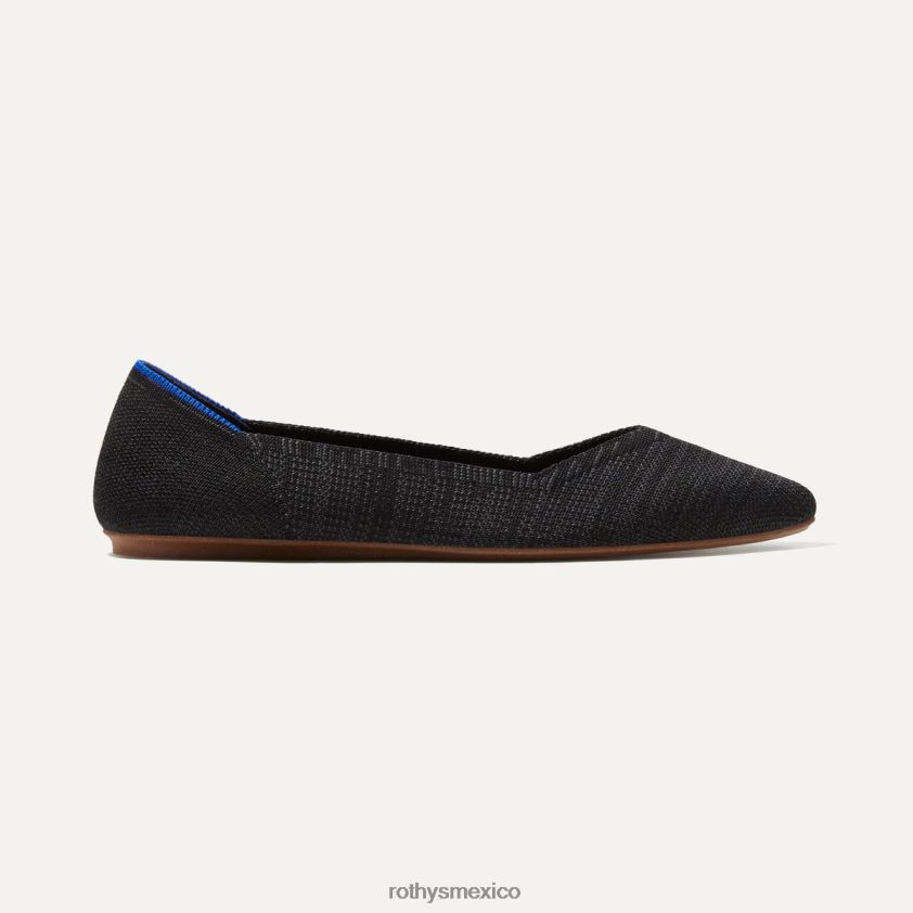mujer Rothy's negro jaspeado el punto zapato PVF0L013