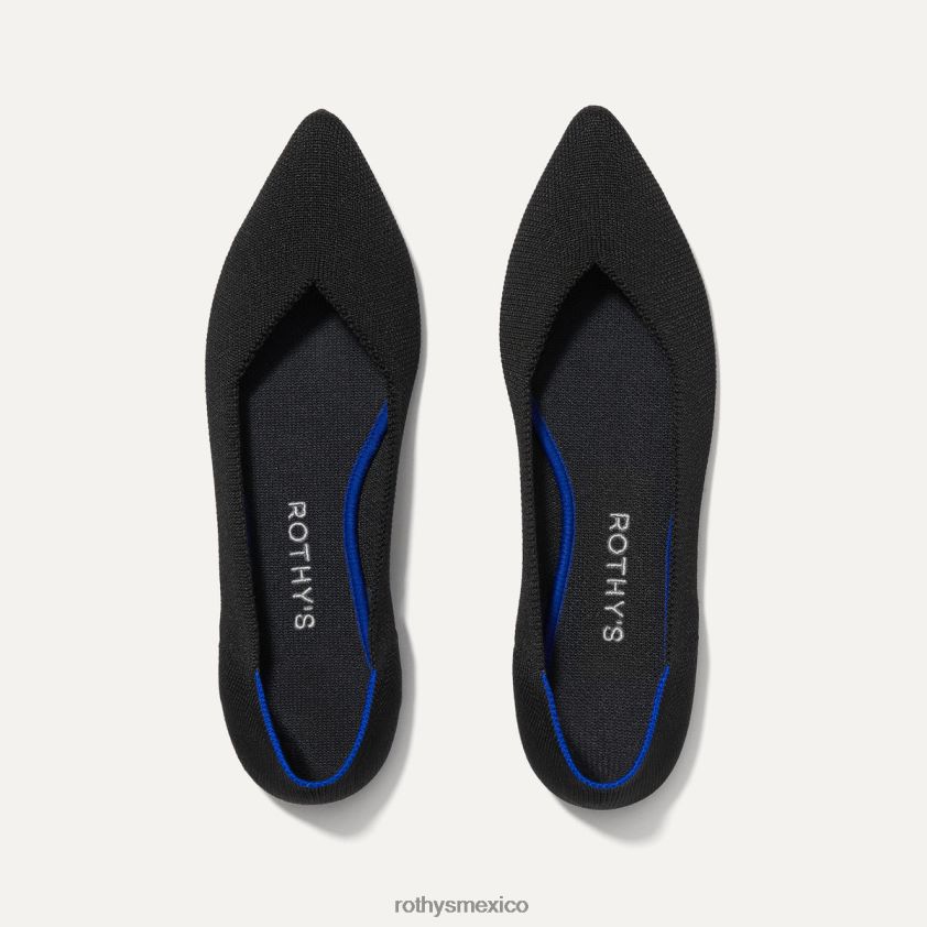 mujer Rothy's negro sólido el punto zapato PVF0L01