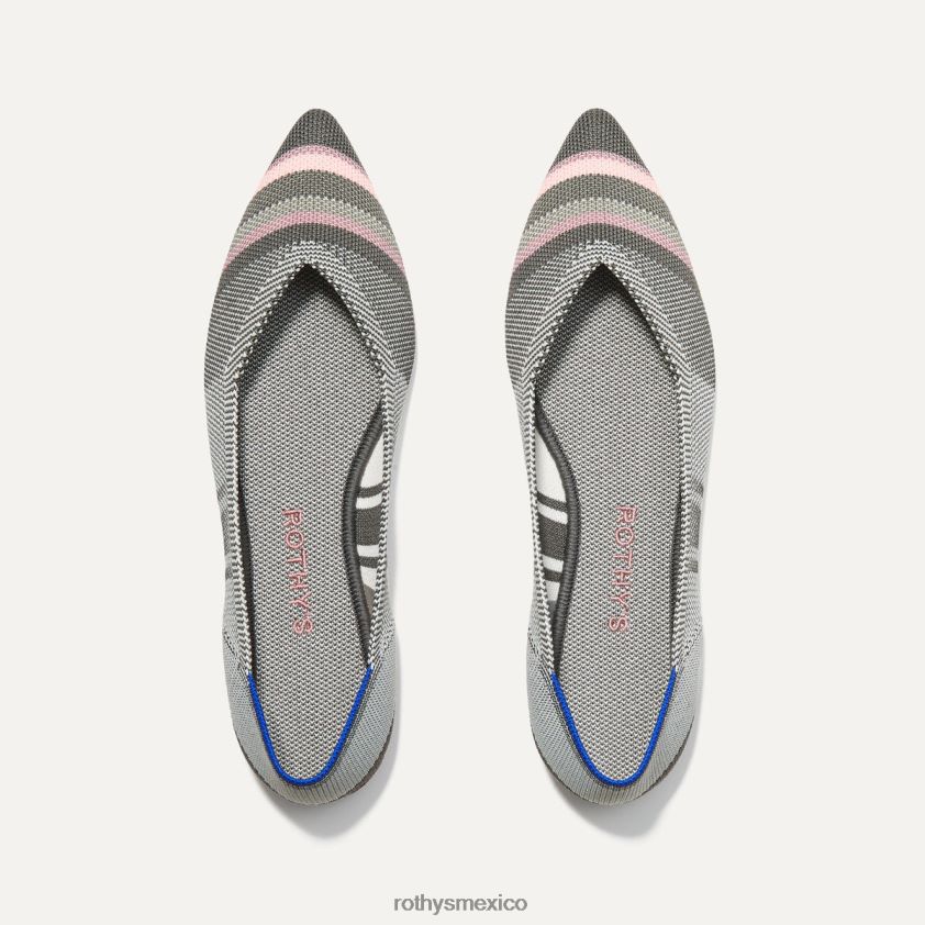 mujer Rothy's raya inversa gris el punto zapato PVF0L016