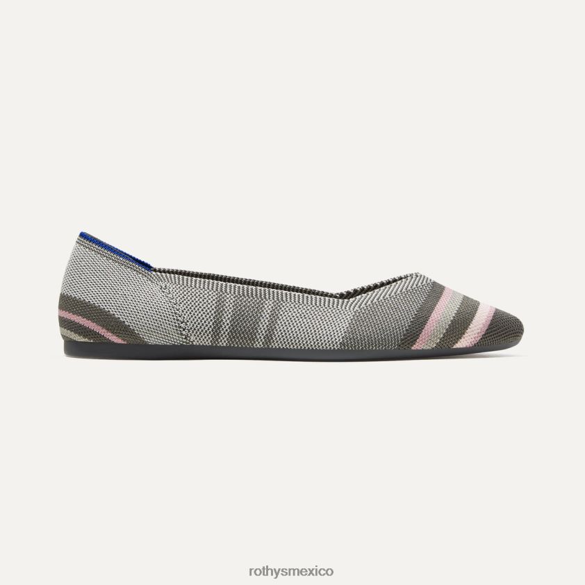 mujer Rothy's raya inversa gris el punto zapato PVF0L016
