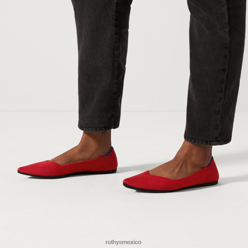 mujer Rothy's rojo brillante el punto zapato PVF0L06