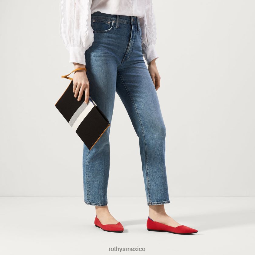 mujer Rothy's rojo brillante el punto zapato PVF0L06