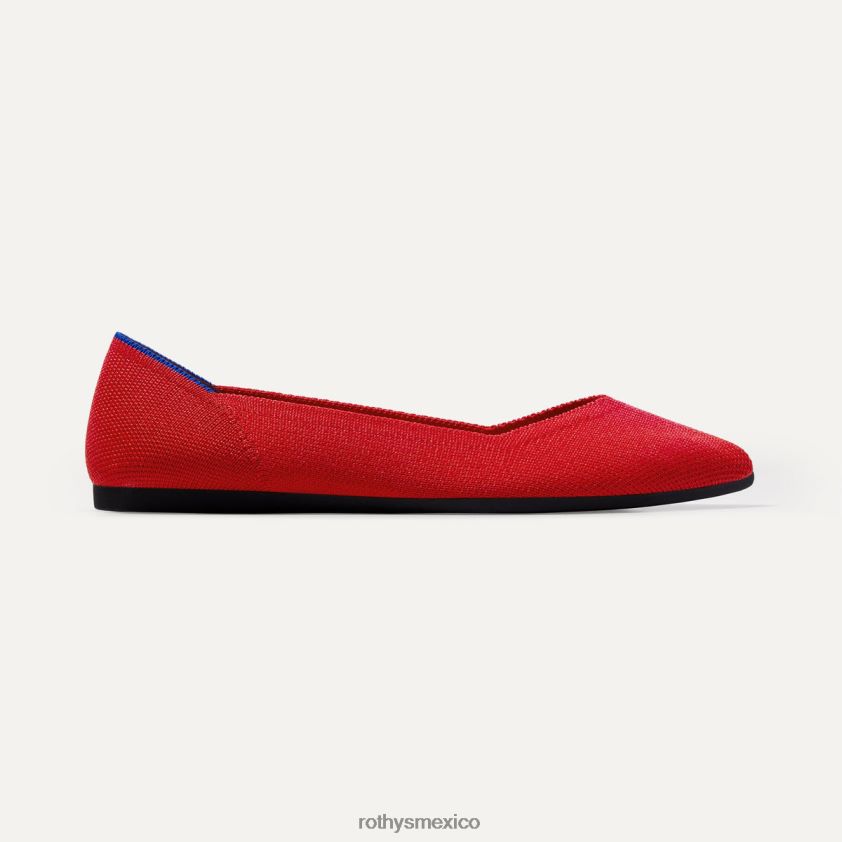mujer Rothy's rojo brillante el punto zapato PVF0L06
