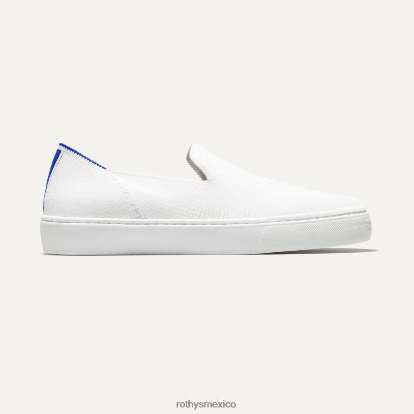 mujer Rothy's blanco brillante la zapatilla sin cordones original zapato PVF0L0128