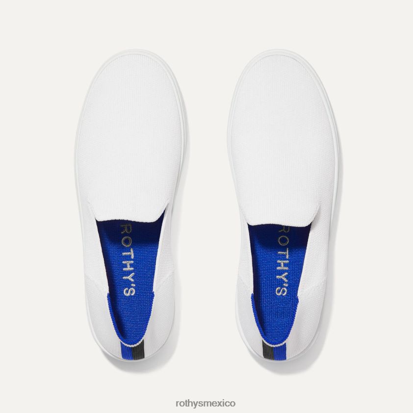 mujer Rothy's blanco brillante la zapatilla sin cordones original zapato PVF0L0128